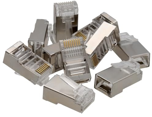 kenable Shielded Cat5E STP FTP RJ45 LAN Crimps Ends Connectors [10 Pack]