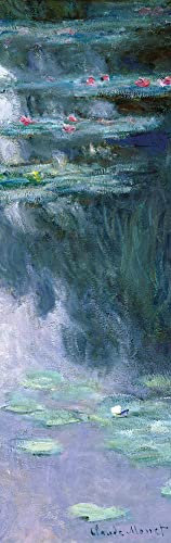 1art1 Claude Monet Seerosen, 1907 (dunkelblau), 1-Teilig Fototapete Poster-Tapete 250x79 cm