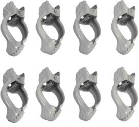 Liedeco Donauklammern für Scheibenstangen, Cafehausstange, 8 Stk weiß