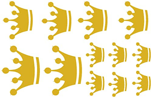 Samunshi® Aufkleber Kronen Set Autoufkleber in 5 Größen und 25 Farben (30x20cm Gold)