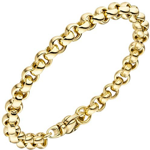 Jobo Damen Erbsarmband 585 Gold Gelbgold 19 cm Armband Goldarmband Karabiner