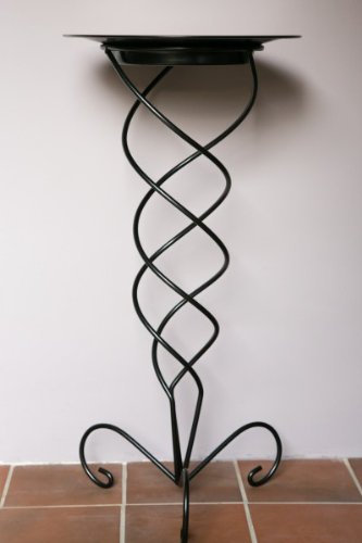 KUHEIGA Metallständer, Schwarz Kranzhalter, Kranzständer, Mit Teller, Höhe: ca. 81 cm