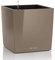 Lechuza – Pot de Fleurs d'Interieur – Premium Cube – Réserve d'Eau Intégrée – Coloris Taupe – 40 x 40 x 40 cm
