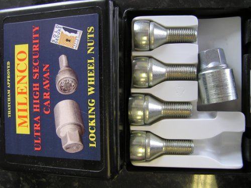 MILENCO caravan locking Wheel Nuts Set of 4