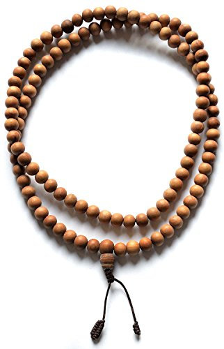 BUDDHAFIGUREN/Billy Held Mala - tibetische Gebetskette aus Sandelholz 10 mm