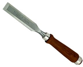 ULMIA Stechbeitel 24 mm mit braunem Griff Gesamtlänge 305 mm inklusive dunklem Holzheft, 167-24