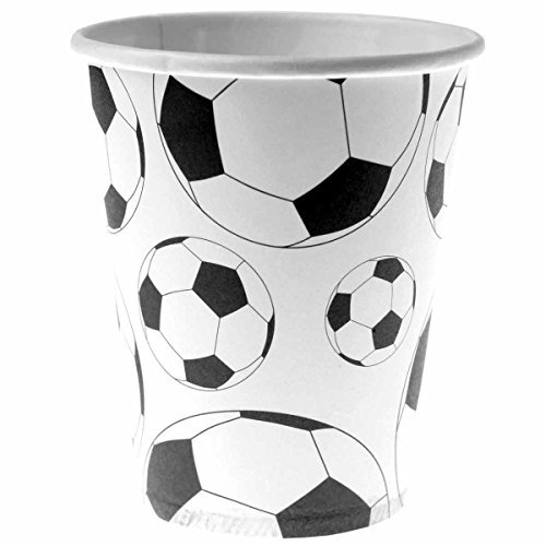 10 Gobelets en cartons Ballon Football 200 ML - Blanc - Taille Unique