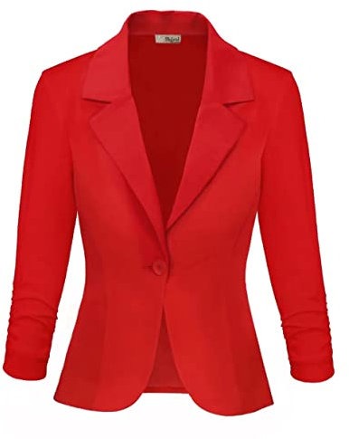 Hybrid & Company Damen Gelegenheitsarbeit Büro Blazer Jacke Medium Rot