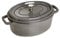 STAUB Gusseisen Bräter/Cocotte, Oval 37 cm, 8 L, Aromaregen Funktion für optimale Befeuchtung, Für alle Herdarten inkl. Induktion & Backofen, Graphitgrau