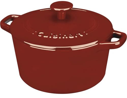 Cuisinart Chef's Classic Kasserolle, emailliertes Gusseisen, rund, 3 Quart, Kardinalrot