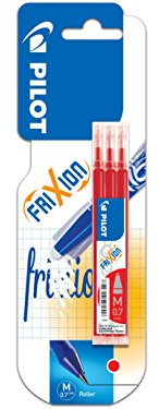 Pilot Refills for Frixion Erasable Rollerball 0.7 mm (Pack of 3) - Red Retail pack