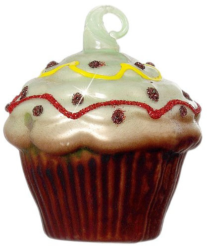 Sikora BS355 Cupcake Grün Christbaumschmuck Glas Figur Weihnachtsbaum Anhänger