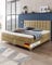 WELCON boxspringbettenshop24.de - Luxus Boxspringbett 160x200 in Hellbraun/Sand inkl. Topper Sand H1 bis H5 wählbar - Amerikanisches Bett Polsterbett Doppelbett Hotelbett Qualität aus Europa