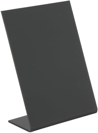 SECURIT - Tischtafel in L-Form DIN A7 - Menükartentafel - Aus Acryl - Stapelbar - Für Cafés, Bars, Restaurants - 11,5 x 7,5 x 4,5 - Schwarz