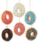 Kurt Adler 3.9 Plastic Donut Christmas Ornament 6 & Asstd