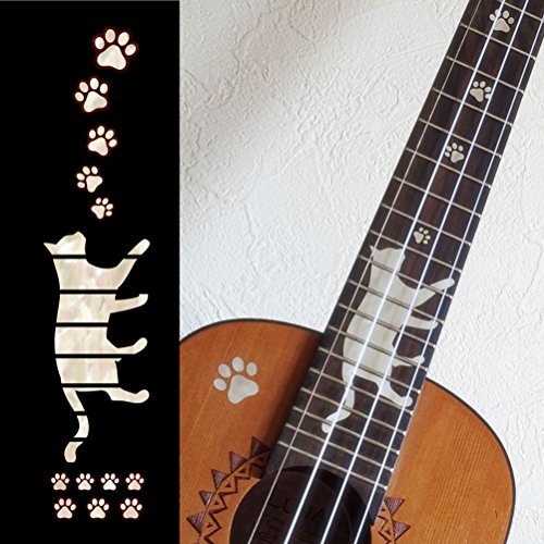 Inlay Sticker Griffbrett Position Marker für Tenor Ukulelen - Cat Foot Print/Cat Paws -