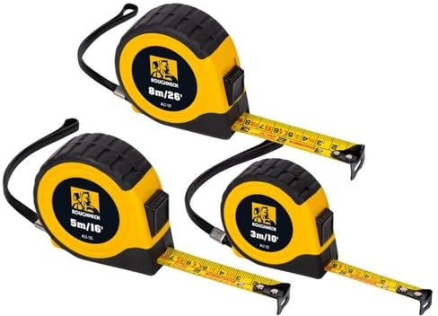 Roughneck E-Z Read Tape Measure Set, 3 Pieces