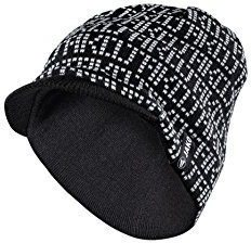 JAKO Herren Schild-strickmütze, Schwarz/Weiß, 02, 1290