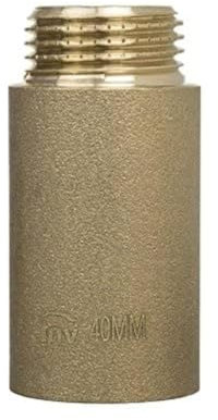 1/2 BSP (15mm) Pipe Thread Extension Female x Male Cast Iron Brass - 40mm Long