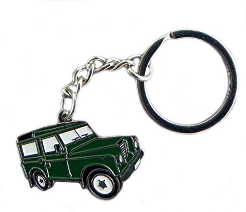 Metal Enamel Keyring Green Landrover (4x4 Land Rover) by Mainly Metal