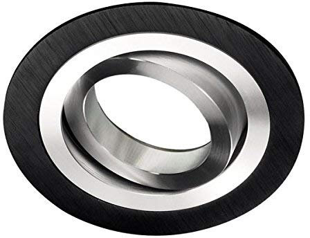 wonderlamp 1 Unidad Foco empotrable Classic Redondo con Portalámparas GU10, Ángulo basculación 30°, 230V, Diametro 9.3 x 2.5 cm, Negro