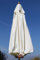 Large Hardwood Garden Parasol Umbrella - 3.5M Wide - (Cream)