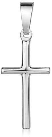 MATERIA Kreuz Anhänger Silber 925 - Herren Damen Anhänger Religion rhodiniert mit Box #KA-305-Silber