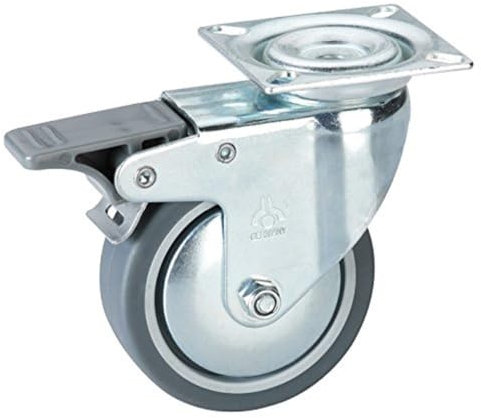 Dörner + Helmer 771200C Apparate Lenkrolle mit Fadenschutz, Festst. 75x25 mm, Mehrfarbig, 75 mm