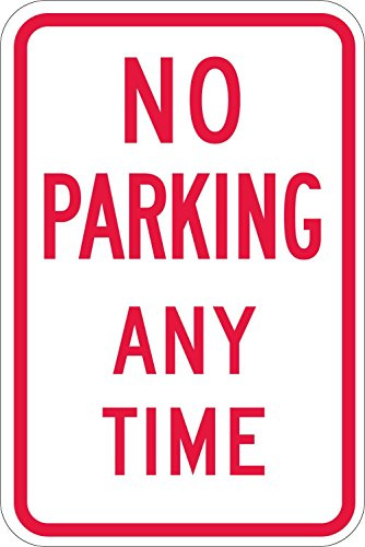 SmartSign - CartelloNo Parking Any Time, 18 x 12, Rosso su bianco, 1