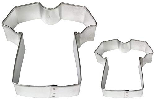 PME SC616 Lot de 2 Emporte pièces T-Shirt pour Biscuits et Gâteaux, Acier Inoxydable, Argent, 9 x 2 x 9 cm SC616