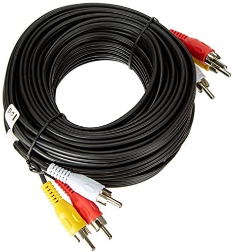 Goobay 50770 Câble de Connexion Audio-Vidéo Composite, 3 x Cinch, 10m Longueur de Câble