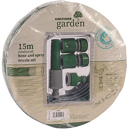 Kingfisher 415SNS 15 m Hose and Spray Nozzle Set - Green