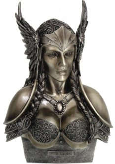 PTC 27,9 cm Valkyrie Warrior Statue Göttin und Brust Kopf Figur