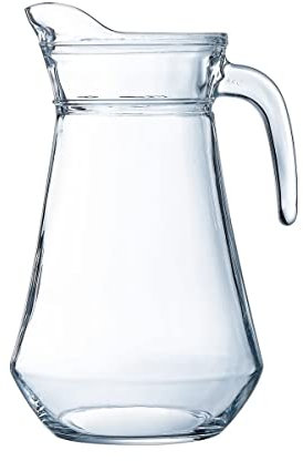 Luminarc - Broc à Anse Transparent - Verre Trempé - Compatible Lave-Vaisselle - Préhension Facile - Fabrication en France - Pichet Contenance 1,6 Litre
