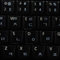 Korean Keyboard Labels Layout with White Lettering ON Transparent Background