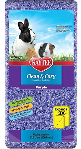 Kaytee Superpet | Clean & Cozy para Animales pequeños/Roedor/Cama para hámster | Morado | 99,9% Libre de Suciedad| Control de olores | 24,6 litros