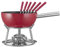 Spring Fondue Set ALU INDUCTION | Aluminium Guss Topf Emailliert | Rot | Antihaftbeschichtet | Rechaud Brenner | inkl. 6 Fondue Gabeln | für alle Herdarten geeignet | 2L | Ø23cm