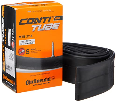 Continental MTB 69.8 cm Schlauch 2 Stück SV Ventil 42mm 47-584 - 62-584 (27,5X 1,75-27,5X 2,5) 0182311 Schwarz