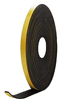 EPDM Schaumgummi Klebstoff schwarz 10x2mm Länge 10m