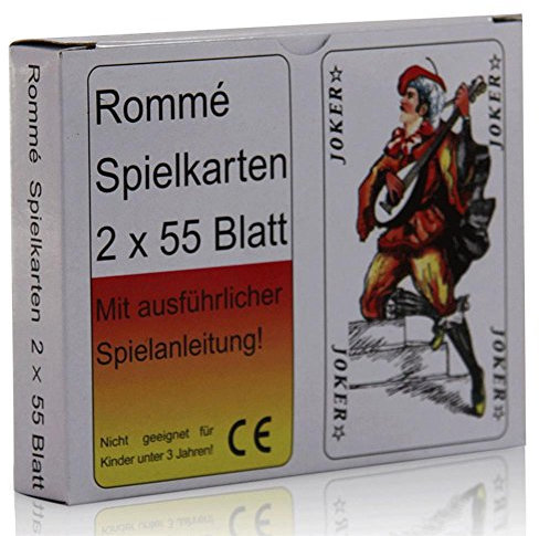 Romme Spielkarten Rommé 2 x 55 Karten