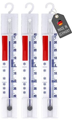 Lantelme 3 thermomètres analogiques pour réfrigérateur, congélateur, glacière - avec Crochets - +/- 40°C 4883