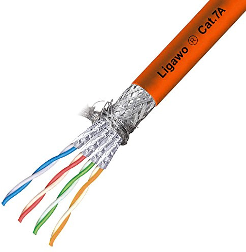 Ligawo Verlegekabel S/FTP Cat7a Ring 1500MHz 25m orange