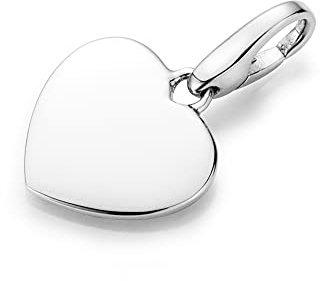 Giorgio Martello Milano Charm Herz Zum Gravieren, Silber 925 Silber, Onesize 925 Sterling Silber