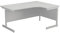 Office Hippo Heavy Duty Right Corner Desk, Strong & Reliable Workstation With Integrated Cable Ports, PC Table for Office or Home - White Top / White Frame