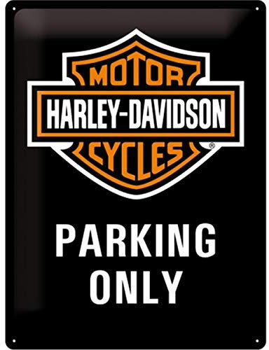 Harley Davidson Parking Only Grand Panneau En Métal 400mm x 300mm (na)