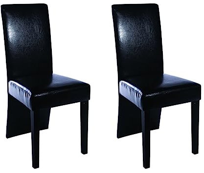 vidaXL Essstühle, 2 Stück, Schwarz, Kunstleder