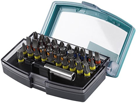 wolfcraft Bit Box, Flat-Slotted/Crosshead (PH/PZ) / TORX® (T) / Hexagonal, 32 Pcs. I 2975000 I Bit Box, Flat-Slotted/Crosshead (PH/PZ) / TORX® (T) / Hexagonal, 32 Pcs.