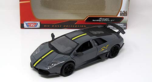 Lamborghini Murcielago LP670-4 SV, met.-grau/matt-schwarz , Modellauto, Fertigmodell, Motormax 1:24