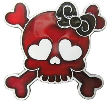 eeddoo® Gürtelschnalle - Girly Skull (Buckle für Wechselgürtel für Damen und Herren | Belt Frauen Männer Oldschool Rockabilly Metall Gothic Wave Rock Biker Western Trucker Casino Skull)