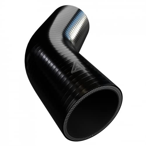 Tuyau coudé en silicone noir à 45 degrés ID 80 mm